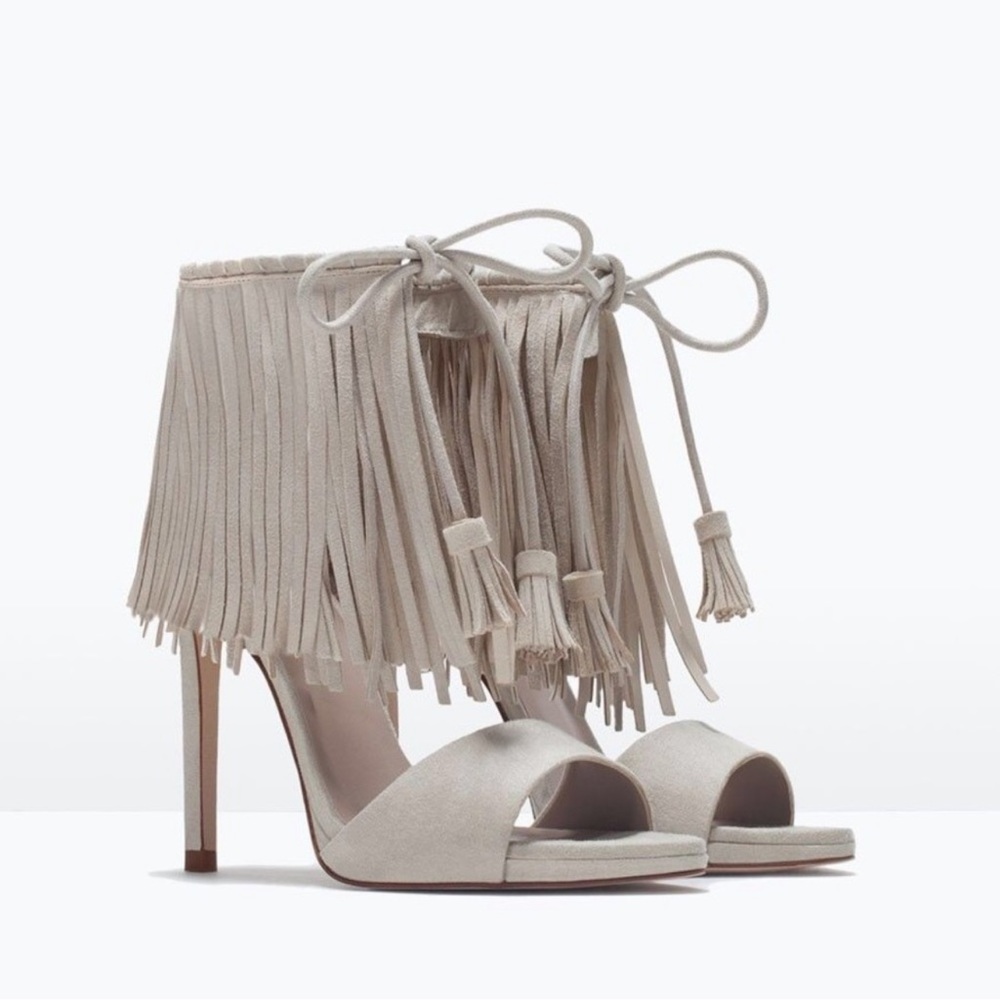 Zara fringe heels Brand New